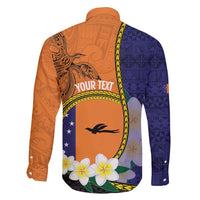 Personalised PNG Niu Ailan Family Matching Long Sleeve Bodycon Dress and Hawaiian Shirt Papua New Guinea Plumeria Melanesian Pattern - Polynesian Pride
