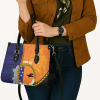 Personalised PNG Niu Ailan Leather Bag Papua New Guinea Plumeria Melanesian Pattern - Polynesian Pride