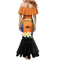 Personalised PNG Niu Ailan Mermaid Dress Papua New Guinea Plumeria Melanesian Pattern - Polynesian Pride