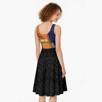 Personalised PNG Niu Ailan Midi Dress Papua New Guinea Plumeria Melanesian Pattern - Polynesian Pride