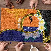 Personalised PNG Niu Ailan Puzzle Papua New Guinea Plumeria Melanesian Pattern - Polynesian Pride