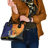 Personalised PNG Niu Ailan Shoulder Handbag Papua New Guinea Plumeria Melanesian Pattern - Polynesian Pride