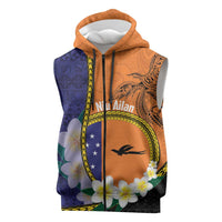 Personalised PNG Niu Ailan Sleeveless Zip Hoodie Papua New Guinea Plumeria Melanesian Pattern - Polynesian Pride