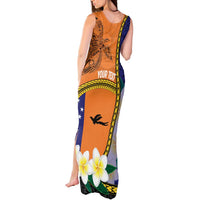 Personalised PNG Niu Ailan Tank Maxi Dress Papua New Guinea Plumeria Melanesian Pattern - Polynesian Pride
