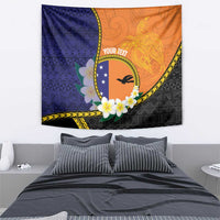 Personalised PNG Niu Ailan Tapestry Papua New Guinea Plumeria Melanesian Pattern - Polynesian Pride