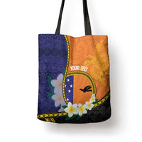 Personalised PNG Niu Ailan Tote Bag Papua New Guinea Plumeria Melanesian Pattern - Polynesian Pride