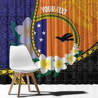 Personalised PNG Niu Ailan Window Curtain Papua New Guinea Plumeria Melanesian Pattern - Polynesian Pride