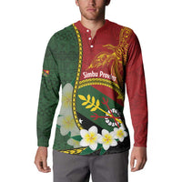 Personalised PNG Simbu Provins Button Sweatshirt Papua New Guinea Plumeria Melanesian Pattern - Polynesian Pride