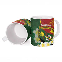Personalised PNG Simbu Provins Ceramic Mug Papua New Guinea Plumeria Melanesian Pattern - Polynesian Pride
