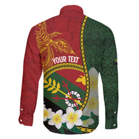 Personalised PNG Simbu Provins Family Matching Off Shoulder Short Dress and Hawaiian Shirt Papua New Guinea Plumeria Melanesian Pattern - Polynesian Pride