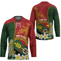 Personalised PNG Simbu Provins Hockey Jersey Papua New Guinea Plumeria Melanesian Pattern LT14 - Polynesian Pride