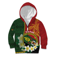 Personalised PNG Simbu Provins Kid Hoodie Papua New Guinea Plumeria Melanesian Pattern - Polynesian Pride