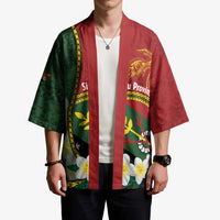 Personalised PNG Simbu Provins Kimono Papua New Guinea Plumeria Melanesian Pattern - Polynesian Pride