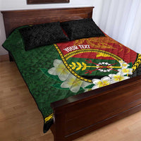 Personalised PNG Simbu Provins Quilt Bed Set Papua New Guinea Plumeria Melanesian Pattern - Polynesian Pride