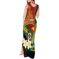 Personalised PNG Simbu Provins Tank Maxi Dress Papua New Guinea Plumeria Melanesian Pattern - Polynesian Pride