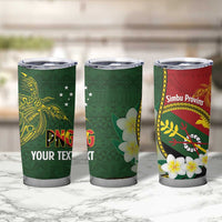Personalised PNG Simbu Provins Tumbler Cup Papua New Guinea Plumeria Melanesian Pattern - Polynesian Pride