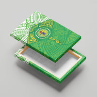 Cook Islands Manta Ray Canvas Wall Art Kuki Airani Tattoo Green Color