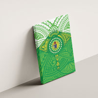 Cook Islands Manta Ray Canvas Wall Art Kuki Airani Tattoo Green Color