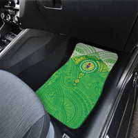 Cook Islands Manta Ray Car Mats Kuki Airani Tattoo Green Color
