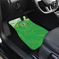 Cook Islands Manta Ray Car Mats Kuki Airani Tattoo Green Color