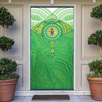 Cook Islands Manta Ray Door Cover Kuki Airani Tattoo Green Color