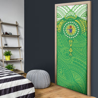 Cook Islands Manta Ray Door Cover Kuki Airani Tattoo Green Color