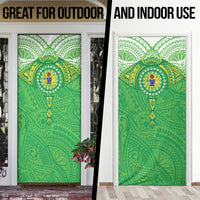 Cook Islands Manta Ray Door Cover Kuki Airani Tattoo Green Color
