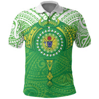 Cook Islands Manta Ray Polo Shirt Kuki Airani Tattoo Green Color