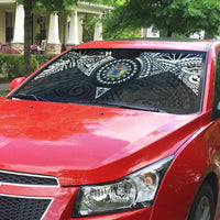 Cook Islands Manta Ray Auto Sun Shade Kuki Airani Tattoo Black Color