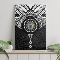 Cook Islands Manta Ray Canvas Wall Art Kuki Airani Tattoo Black Color