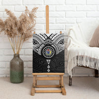 Cook Islands Manta Ray Canvas Wall Art Kuki Airani Tattoo Black Color