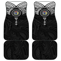 Cook Islands Manta Ray Car Mats Kuki Airani Tattoo Black Color