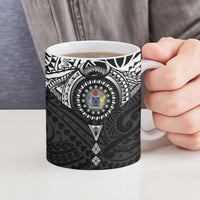 Cook Islands Manta Ray Ceramic Mug Kuki Airani Tattoo Black Color