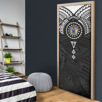 Cook Islands Manta Ray Door Cover Kuki Airani Tattoo Black Color