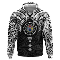 Cook Islands Manta Ray Hoodie Kuki Airani Tattoo Black Color