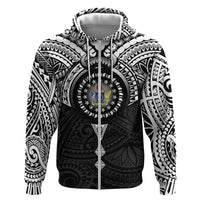 Cook Islands Manta Ray Hoodie Kuki Airani Tattoo Black Color