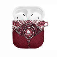 Personalised Cook Islands Mangaia AirPods Case Map With Kuki Airani Manta Ray Tattoo