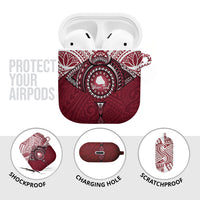 Personalised Cook Islands Mangaia AirPods Case Map With Kuki Airani Manta Ray Tattoo