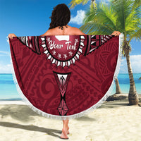 Personalised Cook Islands Mangaia Beach Blanket Map With Kuki Airani Manta Ray Tattoo