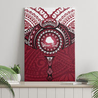 Personalised Cook Islands Mangaia Canvas Wall Art Map With Kuki Airani Manta Ray Tattoo