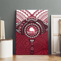 Personalised Cook Islands Mangaia Canvas Wall Art Map With Kuki Airani Manta Ray Tattoo