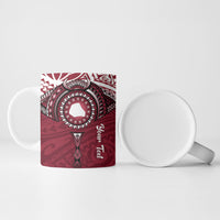 Personalised Cook Islands Mangaia Ceramic Mug Map With Kuki Airani Manta Ray Tattoo