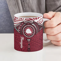 Personalised Cook Islands Mangaia Ceramic Mug Map With Kuki Airani Manta Ray Tattoo