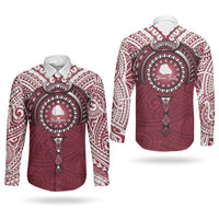 Personalised Cook Islands Mangaia Couples Matching Short Sleeve Bodycon Dress and Long Sleeve Button Shirt Map With Kuki Airani Manta Ray Tattoo LT14 - Polynesian Pride