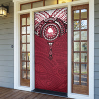 Personalised Cook Islands Mangaia Door Cover Map With Kuki Airani Manta Ray Tattoo