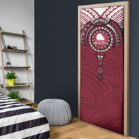 Personalised Cook Islands Mangaia Door Cover Map With Kuki Airani Manta Ray Tattoo