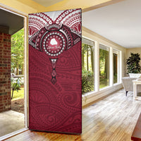 Personalised Cook Islands Mangaia Door Cover Map With Kuki Airani Manta Ray Tattoo