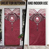 Personalised Cook Islands Mangaia Door Cover Map With Kuki Airani Manta Ray Tattoo