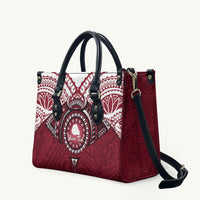 Personalised Cook Islands Mangaia Leather Bag Map With Kuki Airani Manta Ray Tattoo