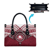 Personalised Cook Islands Mangaia Leather Bag Map With Kuki Airani Manta Ray Tattoo